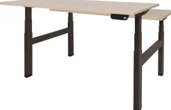 Schaffenburg Dextro Plus Duo Zit-sta-bureau Rechthoekig Eiken H-Frame 1.800 (B) x 800 (D) x 645 (H) mm Melamine