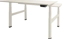 Schaffenburg Dextro Plus Duo Zit-sta-bureau Rechthoekig H-Frame 1.400 (B) x 800 (D) x 645 (H) mm Melamine