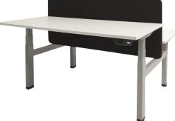Schaffenburg Dextro Plus Duo Zit-sta-bureau Rechthoekig Eiken H-Frame 1.200 (B) x 800 (D) x 645 (H) mm Melamine