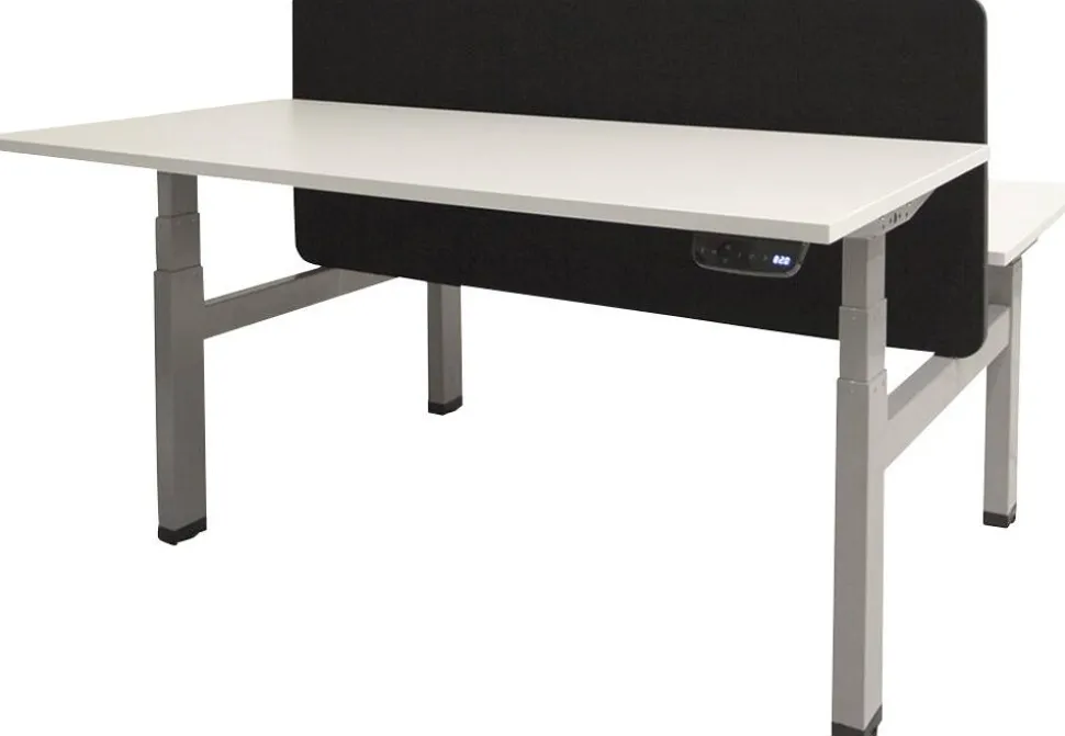 Schaffenburg Dextro Plus Duo Zit-sta-bureau Rechthoekig Eiken H-Frame 1.200 (B) x 800 (D) x 645 (H) mm Melamine