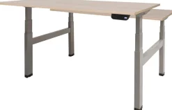 Schaffenburg Dextro Plus Zit-sta-bureau Rechthoekig Eiken T-Voet 1.600 (B) x 800 (D) x 645 (H) mm Melamine