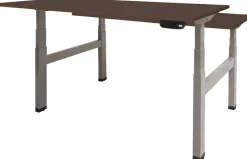 Schaffenburg Dextro Plus Duo Zit-sta-bureau Rechthoekig Eiken H-Frame 1.200 (B) x 800 (D) x 645 (H) mm Melamine