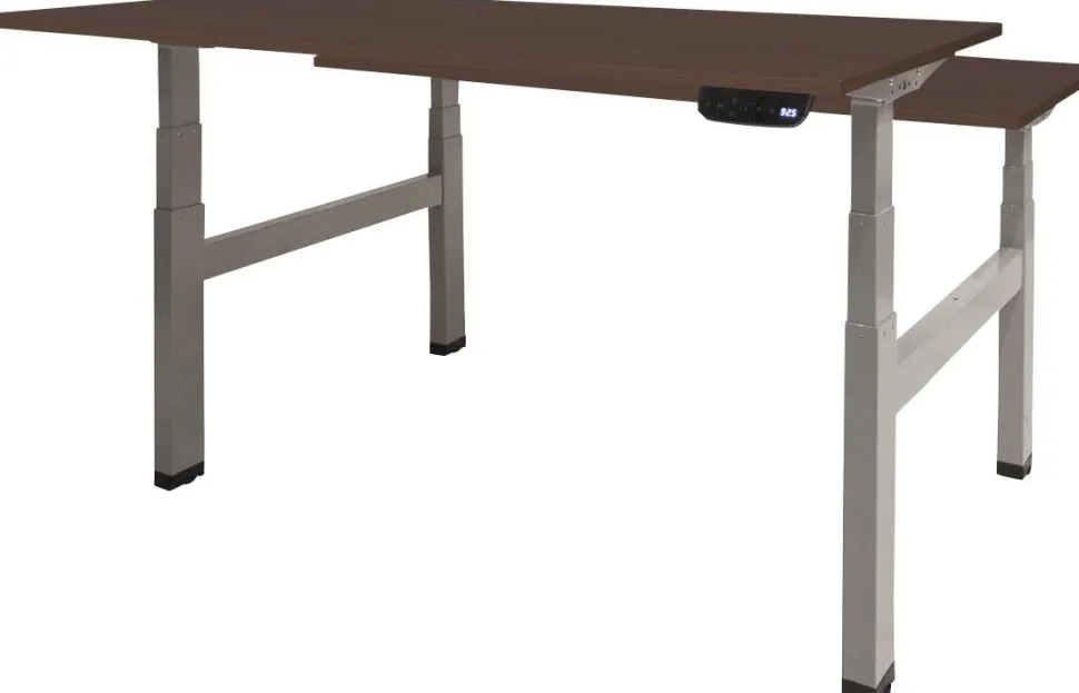 Schaffenburg Dextro Plus Duo Zit-sta-bureau Rechthoekig Eiken H-Frame 1.200 (B) x 800 (D) x 645 (H) mm Melamine