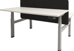 Schaffenburg Dextro Plus Duo Zit-sta-bureau Rechthoekig Eiken H-Frame 1.200 (B) x 800 (D) x 645 (H) mm Melamine