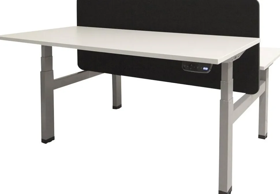 Schaffenburg Dextro Plus Duo Zit-sta-bureau Rechthoekig Eiken H-Frame 1.200 (B) x 800 (D) x 645 (H) mm Melamine