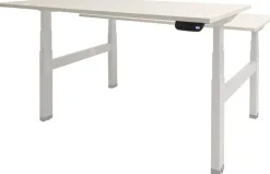 Schaffenburg Dextro Plus Duo Zit-sta-bureau Rechthoekig Eiken H-Frame 1.800 (B) x 800 (D) x 645 (H) mm Melamine