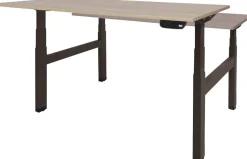 Schaffenburg Dextro Plus Duo Zit-sta-bureau Rechthoekig Eiken H-Frame 1.800 (B) x 800 (D) x 645 (H) mm Melamine