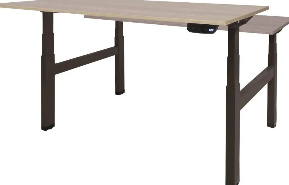 Schaffenburg Dextro Plus Duo Zit-sta-bureau Rechthoekig Eiken H-Frame 1.800 (B) x 800 (D) x 645 (H) mm Melamine