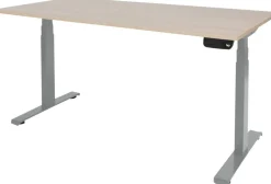 Schaffenburg Dextro Plus Zit-sta-bureau Rechthoekig Eiken T-Voet 1.200 (B) x 800 (D) x 645 (H) mm Melamine