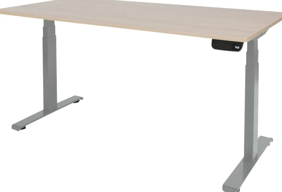 Schaffenburg Dextro Plus Zit-sta-bureau Rechthoekig Eiken T-Voet 1.200 (B) x 800 (D) x 645 (H) mm Melamine