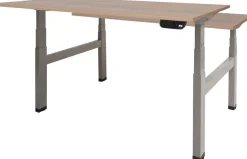 Schaffenburg Dextro Plus Duo Zit-sta-bureau Rechthoekig Kersen H-Frame 1.600 (B) x 800 (D) x 645 (H) mm Melamine