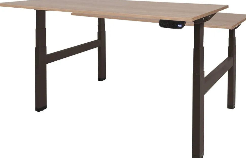 Schaffenburg Dextro Plus Duo Zit-sta-bureau Rechthoekig Kersen H-Frame 1.400 (B) x 800 (D) x 645 (H) mm Melamine
