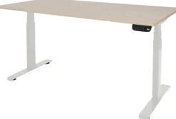 Schaffenburg Dextro Plus Zit-sta-bureau Rechthoekig Eiken T-Voet 1.600 (B) x 800 (D) x 645 (H) mm Melamine