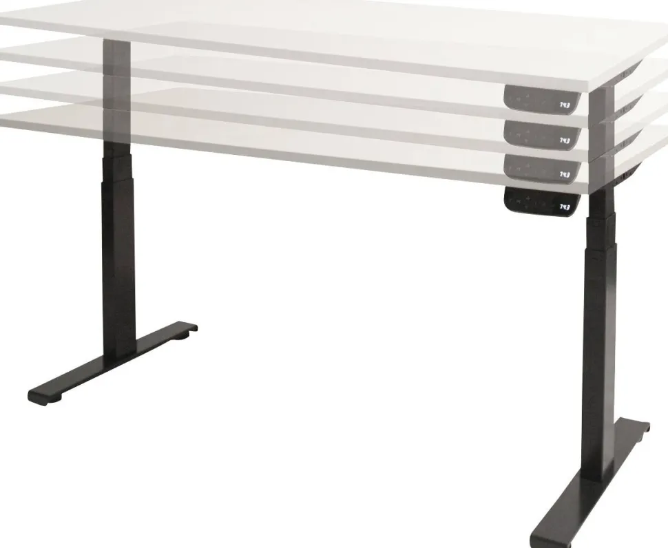 Schaffenburg Dextro Plus Zit-sta-bureau Rechthoekig Eiken T-Voet 1.200 (B) x 800 (D) x 645 (H) mm Melamine