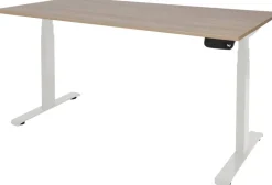 Schaffenburg Dextro Plus Zit-sta-bureau Rechthoekig Kersen T-Voet 1.800 (B) x 800 (D) x 645 (H) mm Melamine
