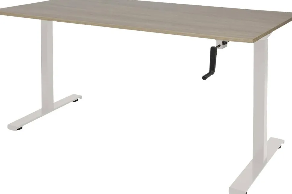Schaffenburg Dextro Slinger Zit-sta-bureau Rechthoekig Eiken T-Voet 1.800 (B) x 900 (D) x 705 (H) mm Melamine