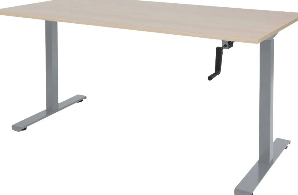 Schaffenburg Dextro Slinger Zit-sta-bureau Rechthoekig Eiken T-Voet 1.800 (B) x 900 (D) x 705 (H) mm Melamine