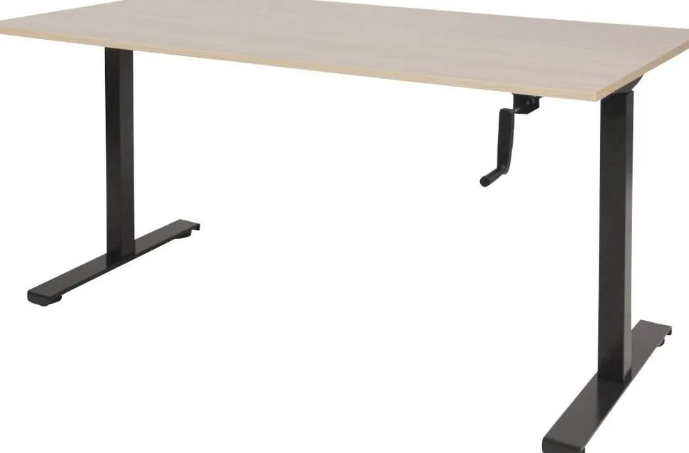 Schaffenburg Dextro Slinger Zit-sta-bureau Rechthoekig Eiken T-Voet 1.800 (B) x 800 (D) x 705 (H) mm Melamine