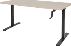 Schaffenburg Dextro Slinger Zit-sta-bureau Rechthoekig Eiken T-Voet 1.600 (B) x 800 (D) x 705 (H) mm Melamine