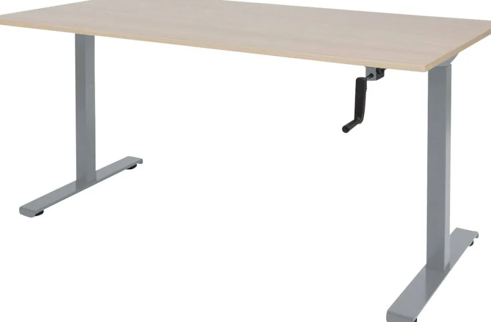 Schaffenburg Dextro Slinger Zit-sta-bureau Rechthoekig Eiken T-Voet 1.800 (B) x 800 (D) x 705 (H) mm Melamine