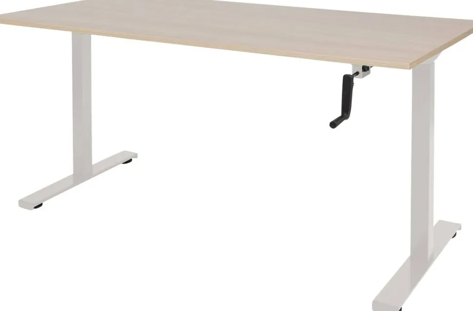 Schaffenburg Dextro Slinger Zit-sta-bureau Rechthoekig Eiken T-Voet 1.800 (B) x 800 (D) x 705 (H) mm Melamine