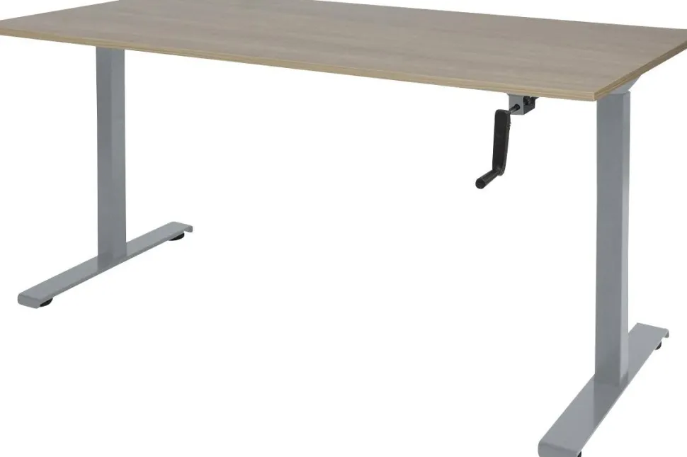 Schaffenburg Dextro Slinger Zit-sta-bureau Rechthoekig Eiken T-Voet 1.800 (B) x 800 (D) x 705 (H) mm Melamine