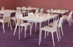 Schaffenburg Kantinetafel Domino Basic Wit, aluminium 1.200 x 800 x 740 mm