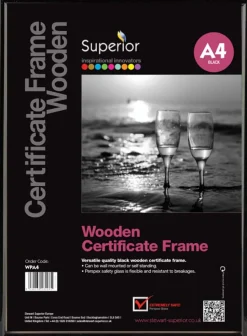 Seco A4 Fotolijst Hangend Zwart Hout WPA4 21 (B) x 29,7 (H) cm WPA4