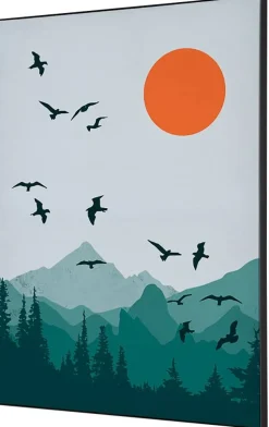 SHOWDOWN Sun and Birds Textielen Wanddecoratie Multikleur Aluminium