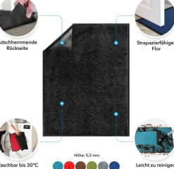 Sky Schoonloop deurmat Monochroom Rood 900 x 1500 mm