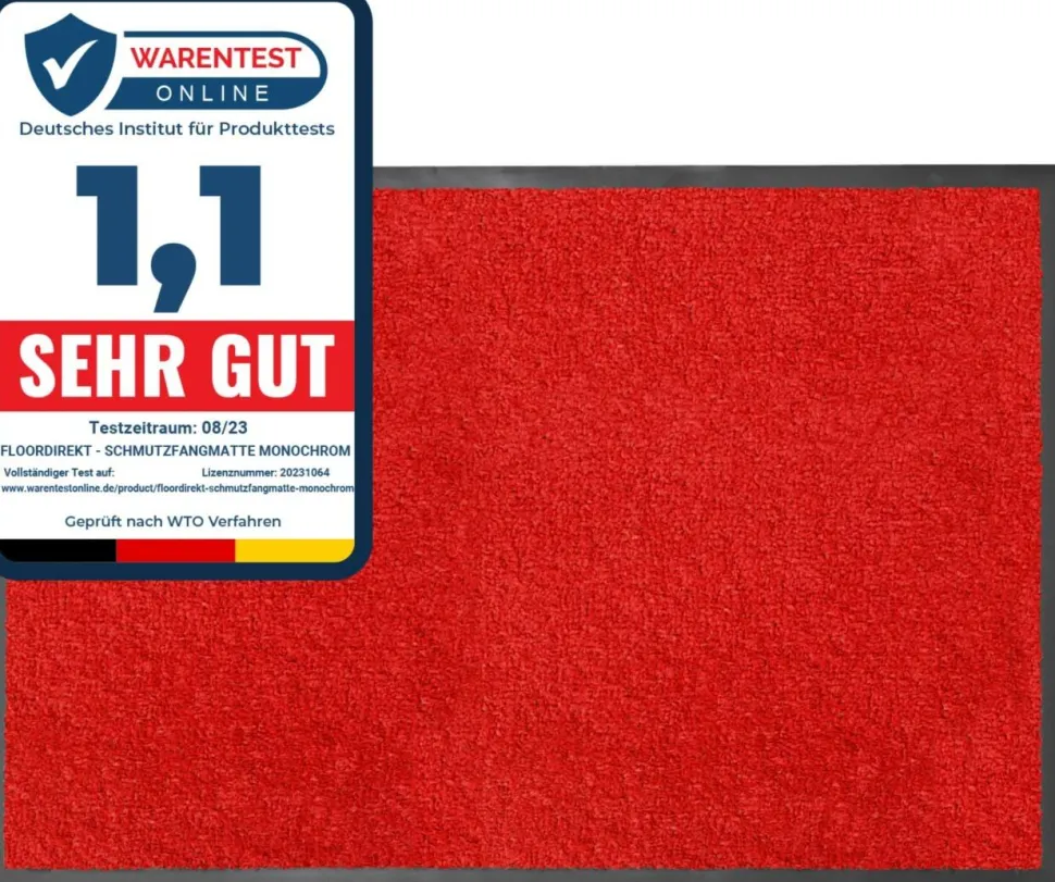 Sky Schoonloop deurmat Monochroom Rood 900 x 1500 mm