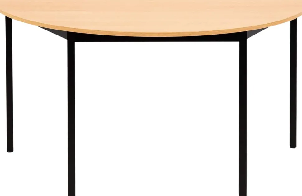 Sodematub Halfrond Halfronde tafel Beuken IJzer Zwart 1.400 x 700 x 740 mm