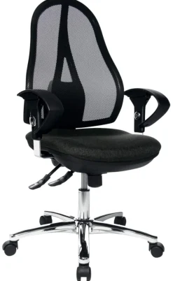TOPSTAR Bureaustoel Synchroonmechanisme Mesh In hoogte verstelbare armleuning Grijs, zwart 110 kg Open Point SY Deluxe