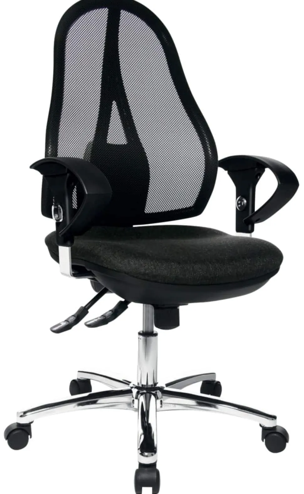 TOPSTAR Bureaustoel Synchroonmechanisme Mesh In hoogte verstelbare armleuning Grijs, zwart 110 kg Open Point SY Deluxe