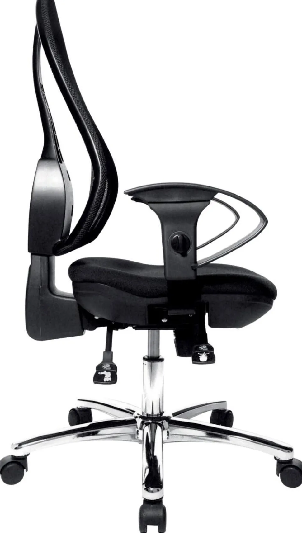 TOPSTAR Bureaustoel Synchroonmechanisme Mesh In hoogte verstelbare armleuning Grijs, zwart 110 kg Open Point SY Deluxe