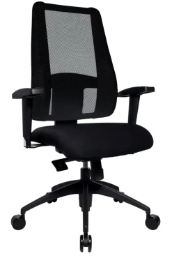 TOPSTAR Ergonomische stoel Synchroonmechanisme Mesh, Stof In hoogte verstelbare armleuning Zwart 110 kg Lady Sitness Deluxe