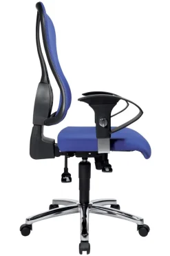 TOPSTAR Head Point SY Deluxe Draaistoel Synchroonmechanisme Mesh, stof In hoogte verstelbare armleuning In hoogte verstelbare zitting Blauw 110 kg