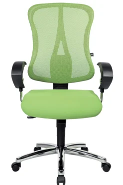 TOPSTAR Head Point SY Deluxe Draaistoel Synchroonmechanisme Mesh, stof In hoogte verstelbare armleuning In hoogte verstelbare zitting Groen 110 kg