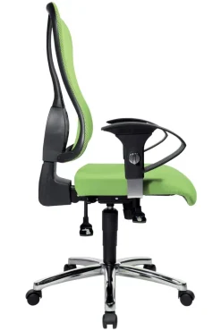 TOPSTAR Head Point SY Deluxe Draaistoel Synchroonmechanisme Mesh, stof In hoogte verstelbare armleuning In hoogte verstelbare zitting Groen 110 kg