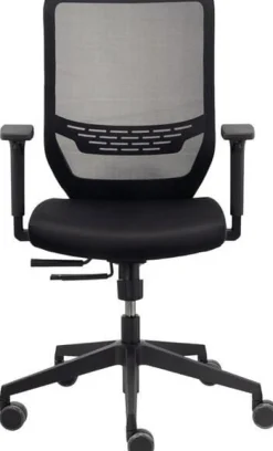 Trendoffice Bureaustoel Synchroonmechanisme In hoogte verstelbare armleuning Zwart 125 kg mesh per 9242 SY 1 480 x 1.100 mm