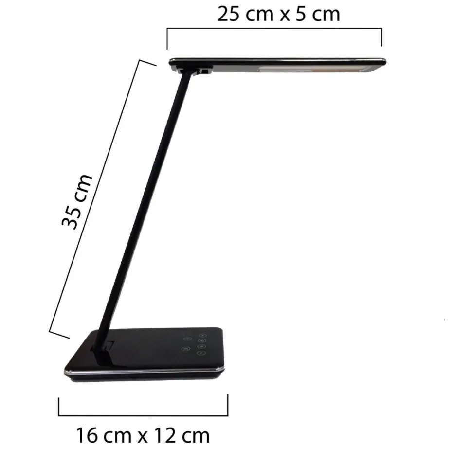 Unilux Linka Vrijstaand Bureaulamp LED Zwart 250 x 160 x 350 mm