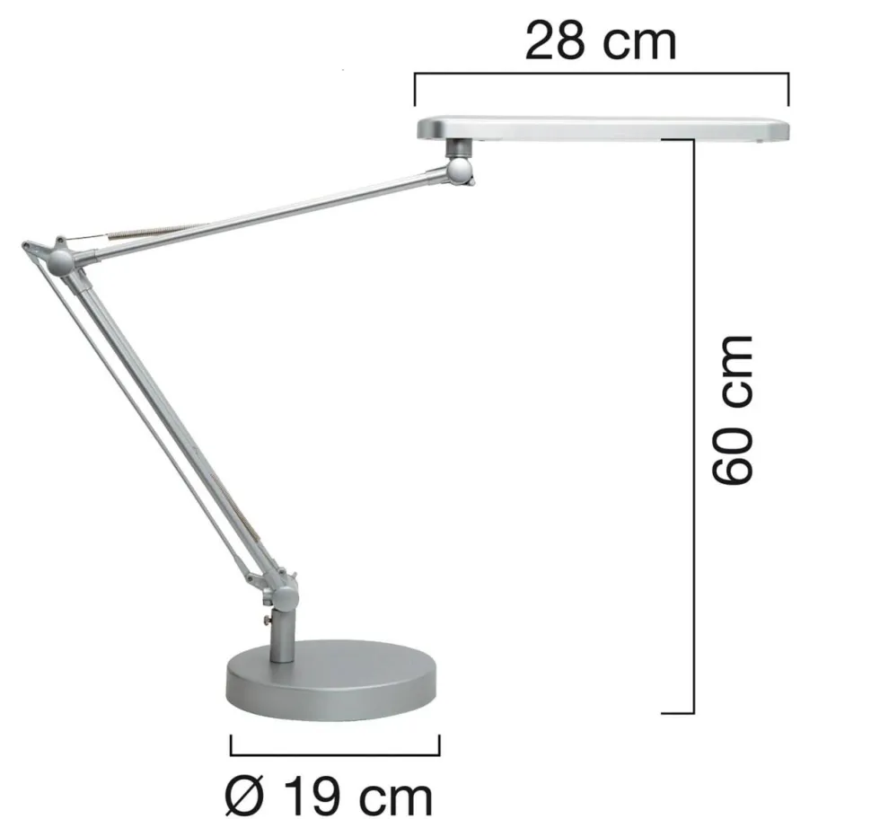Unilux Mambo Vrijstaand Bureaulamp LED Zilver 280 x 190 x 600 mm