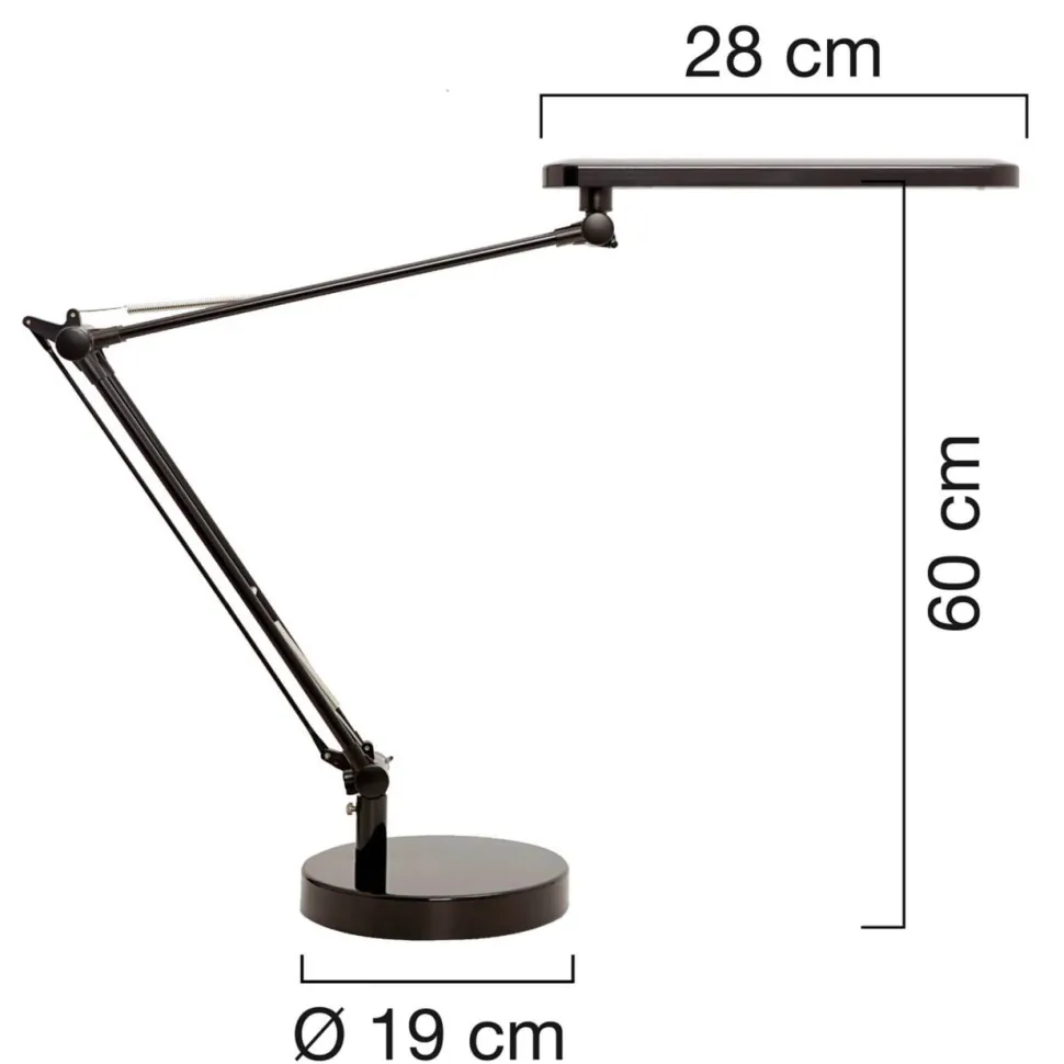 Unilux Mamboled Vrijstaand Bureaulamp LED Zwart 280 x 190 x 600 mm