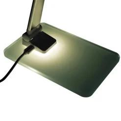 Unilux Popy Vrijstaand Bureaulamp LED Wit, Zilver USB 300 x 120 x 350 mm