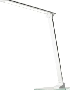 Unilux Popy Vrijstaand Bureaulamp LED Wit, Zilver USB 300 x 120 x 350 mm