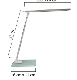 Unilux Popy Vrijstaand Bureaulamp LED Wit, Zilver USB 300 x 120 x 350 mm