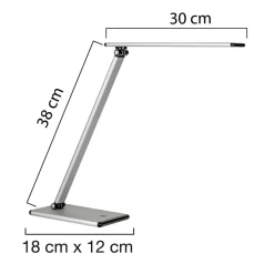 Unilux Terra Vrijstaand Bureaulamp LED Zilver, zwart 300 x 120 x 400 mm