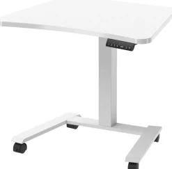 Viking Elektrisch hoogteverstelbaar Zit-sta-bureau Trapeziumvormig Wit H-Frame 600 (B) x 800 (D) mm Hout, metaal