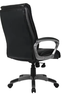 Viking Realspace Directiestoel Basismechanisme Kunstleder Vaste armleuning In hoogte verstelbare zitting Zwart 110 kg Maine 670 x 705 mm