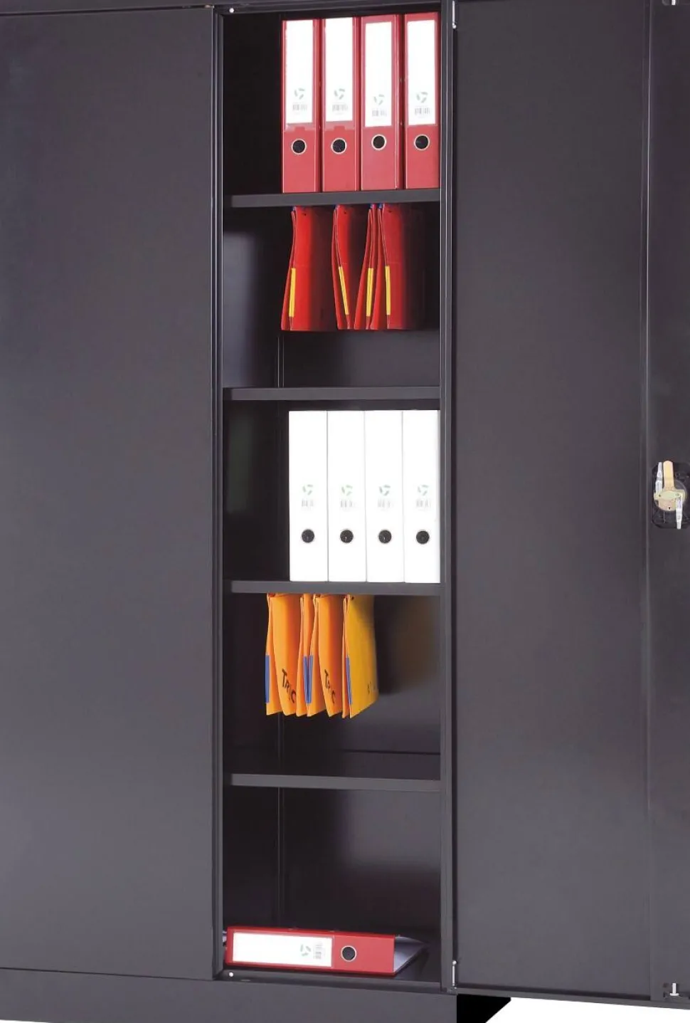 Viking Realspace Draaideurkast Staal 4 Planken Afsluitbaar 920 x 420 x 1,950 mm Zwart